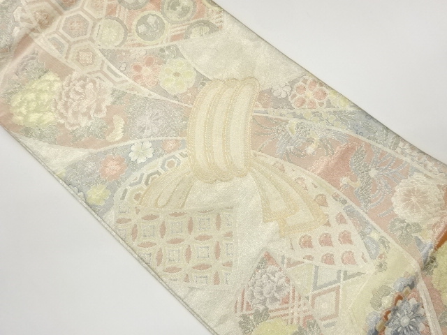JAPANESE FUKURO OBI / SAGANISHIKI / WOVEN FLOWER CLASSICAL PATTERN